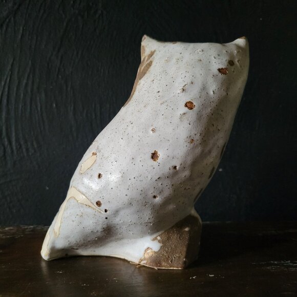 Vintage Andersen Design Maine Studio Pottery Screech Owl 7" Sculpture Figurine - Picture 4 of 7